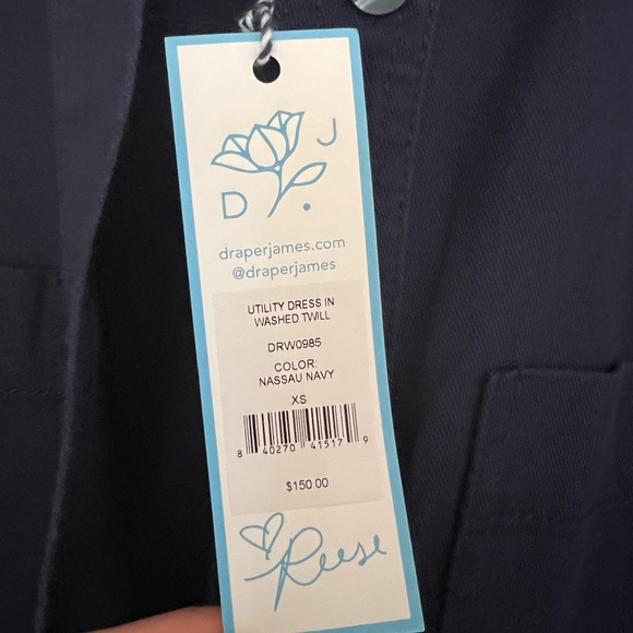 Draper James Utility Dress in Washed Twill, XS - Picture 2 of 11